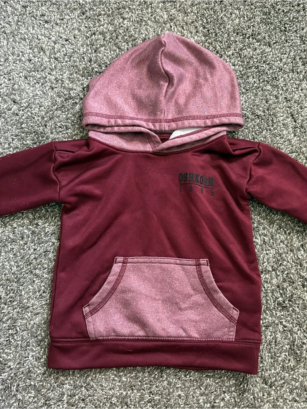 OshKosh B'gosh Maroon Hoodie with Light Red Accents
